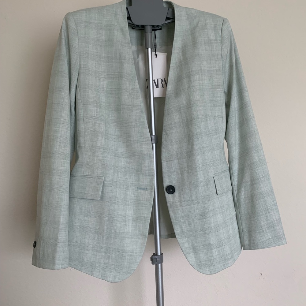Zara Mint Green Suit Jacket